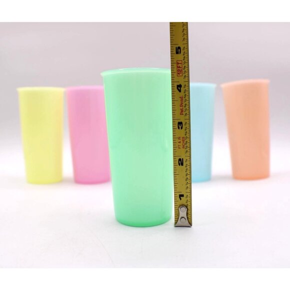 Set 6 Vtg Tupperware Pastel Tumblers Retro Kitchen Kids Rainbow Cups Stacking - Picture 4 of 7